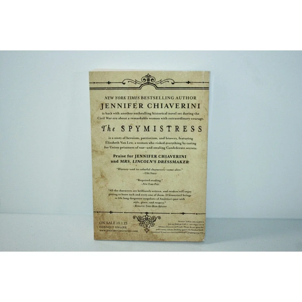 The SpyMistress By Jennifer Chiaverini ARC Advance Reading Copy‎ Paperback